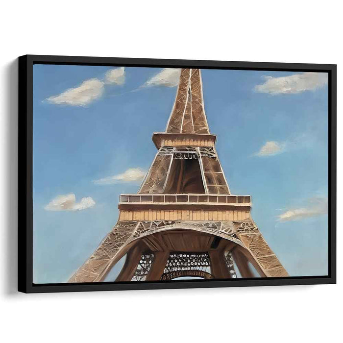 Urban Metal Masterpiece: Realistic Bronze Eiffel Tower Canvas Art