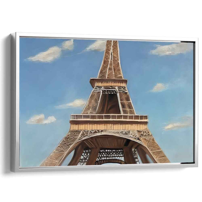Urban Metal Masterpiece: Realistic Bronze Eiffel Tower Canvas Art