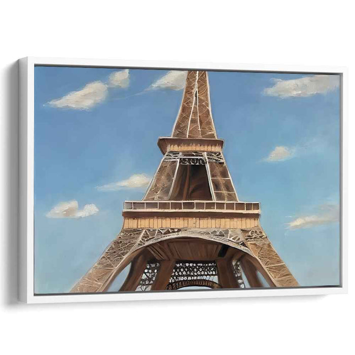 Urban Metal Masterpiece: Realistic Bronze Eiffel Tower Canvas Art