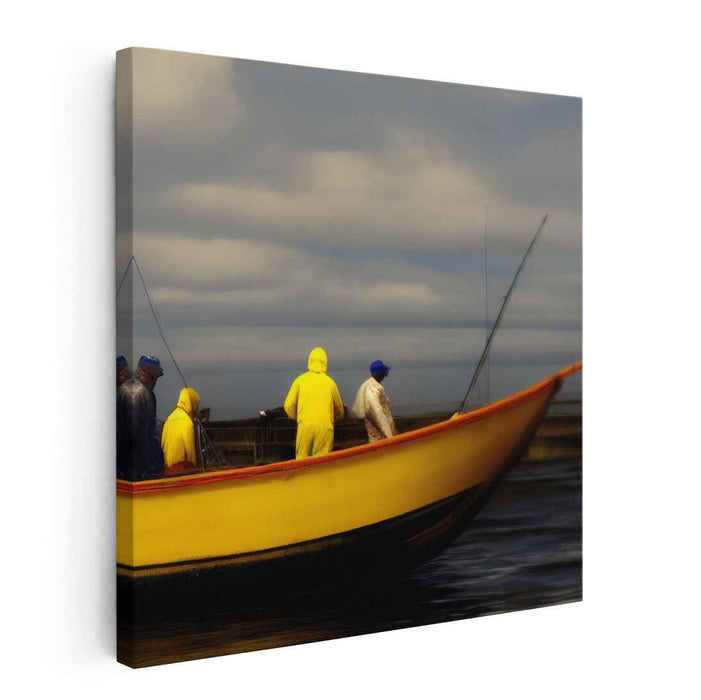 Tide-Touched Captains: Realistic Maritime Fishermen Canvas Art Print