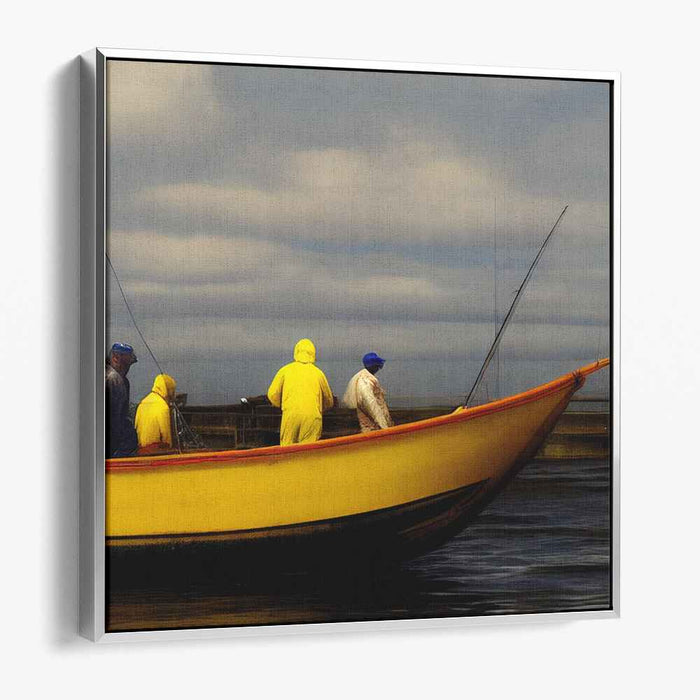 Tide-Touched Captains: Realistic Maritime Fishermen Canvas Art Print