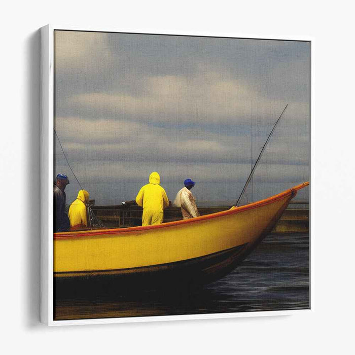 Tide-Touched Captains: Realistic Maritime Fishermen Canvas Art Print