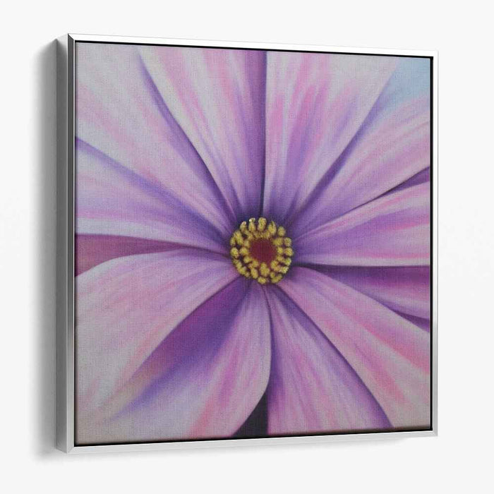 Aroma Whispers: Lavender Daisy Close-Up Canvas Art Print