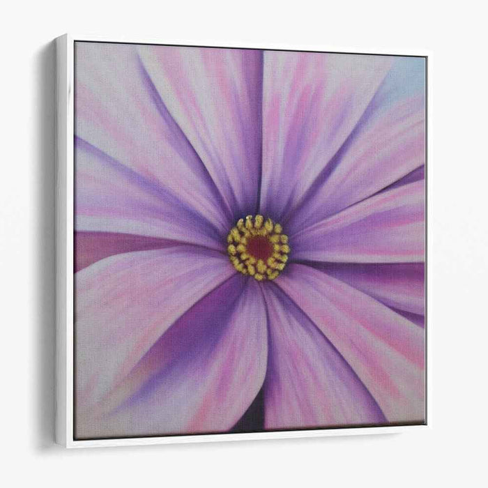 Aroma Whispers: Lavender Daisy Close-Up Canvas Art Print