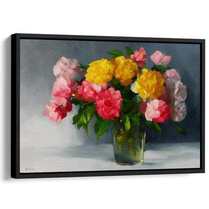 Petals in Repose: Classical Floral Still Life Canvas Art Print