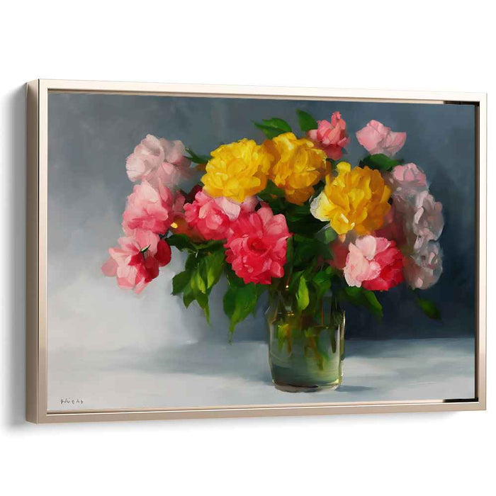 Petals in Repose: Classical Floral Still Life Canvas Art Print