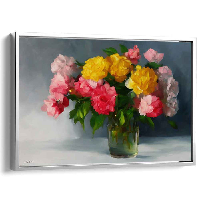 Petals in Repose: Classical Floral Still Life Canvas Art Print