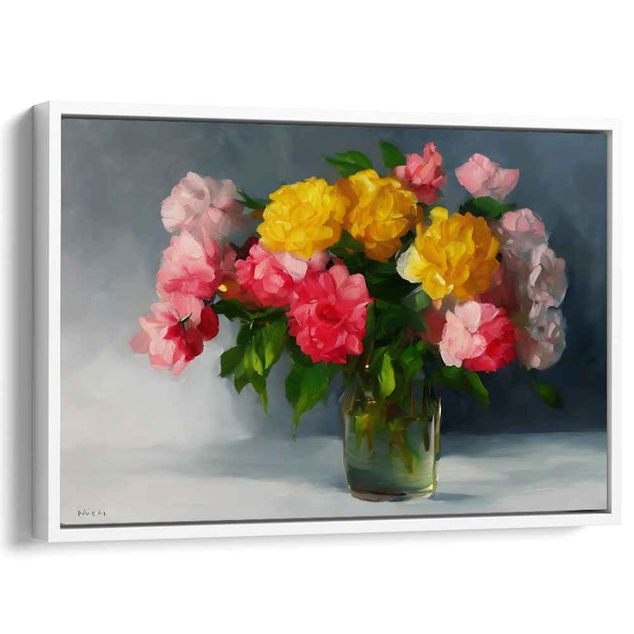 Petals in Repose: Classical Floral Still Life Canvas Art Print