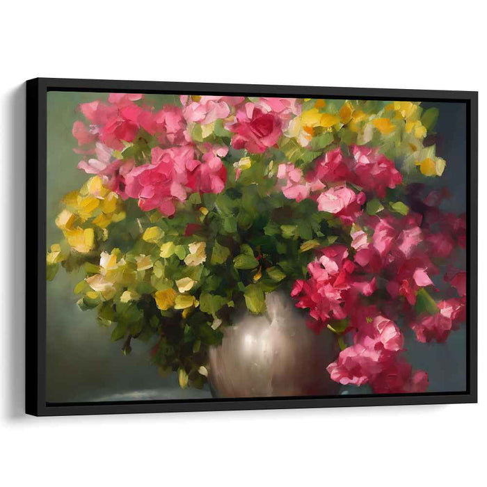 Bloom Bouquet Illusion: Impressionist Floral Still Life Canvas Art Print