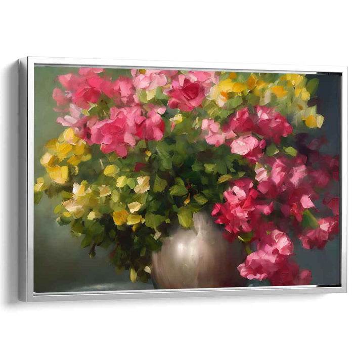 Bloom Bouquet Illusion: Impressionist Floral Still Life Canvas Art Print