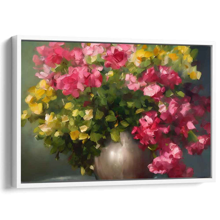 Bloom Bouquet Illusion: Impressionist Floral Still Life Canvas Art Print