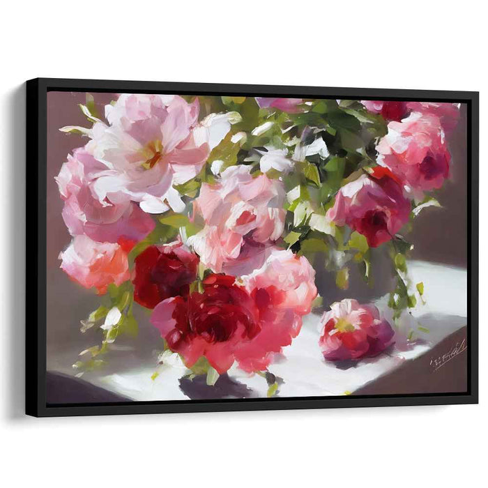 Bloom Mirage Dream Dance: Realistic Rose Bouquet Canvas Art Print