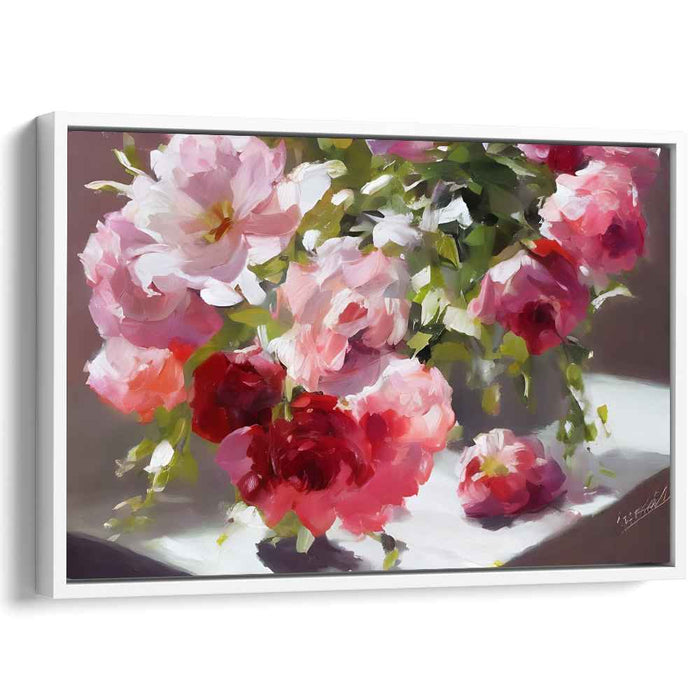Bloom Mirage Dream Dance: Realistic Rose Bouquet Canvas Art Print