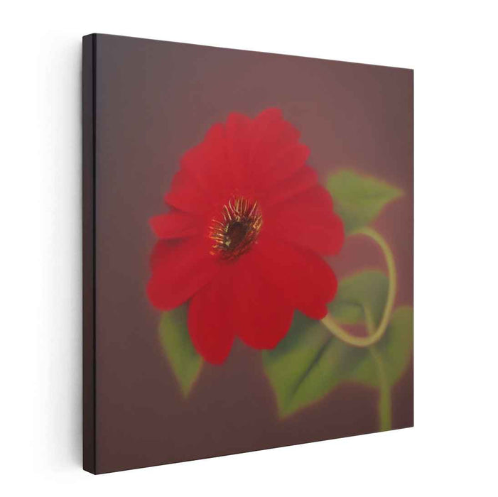 Radiant Red Bloom: A Realist Floral Canvas Art Print