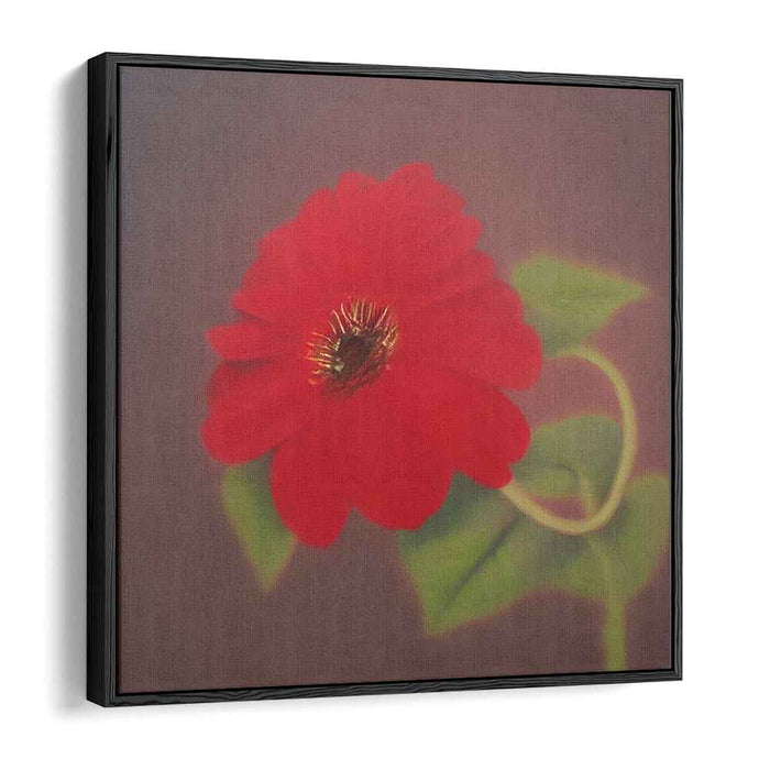 Radiant Red Bloom: A Realist Floral Canvas Art Print