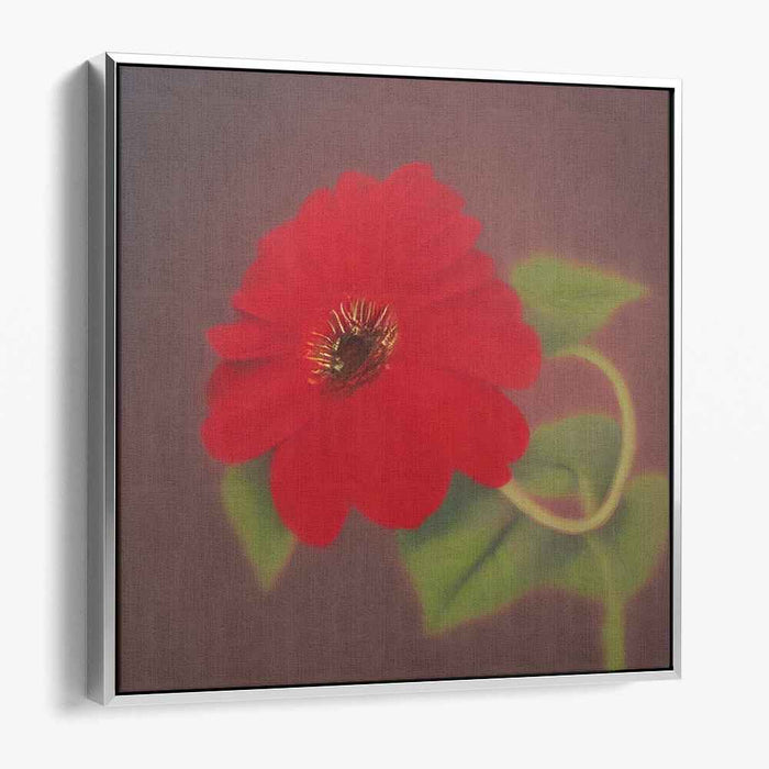 Radiant Red Bloom: A Realist Floral Canvas Art Print