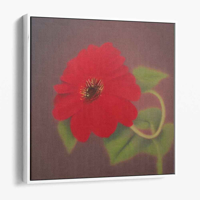 Radiant Red Bloom: A Realist Floral Canvas Art Print