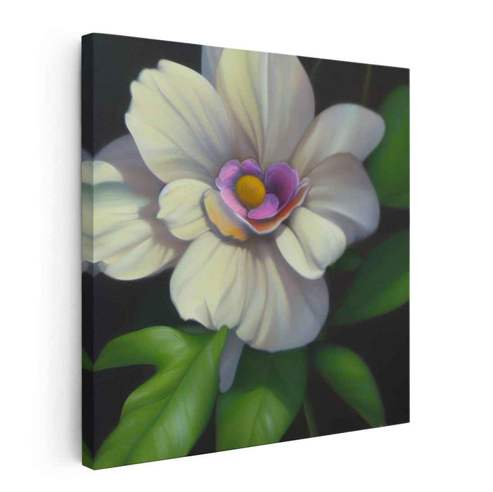 Elegant Magnolia: Realistic Floral Canvas Art Print