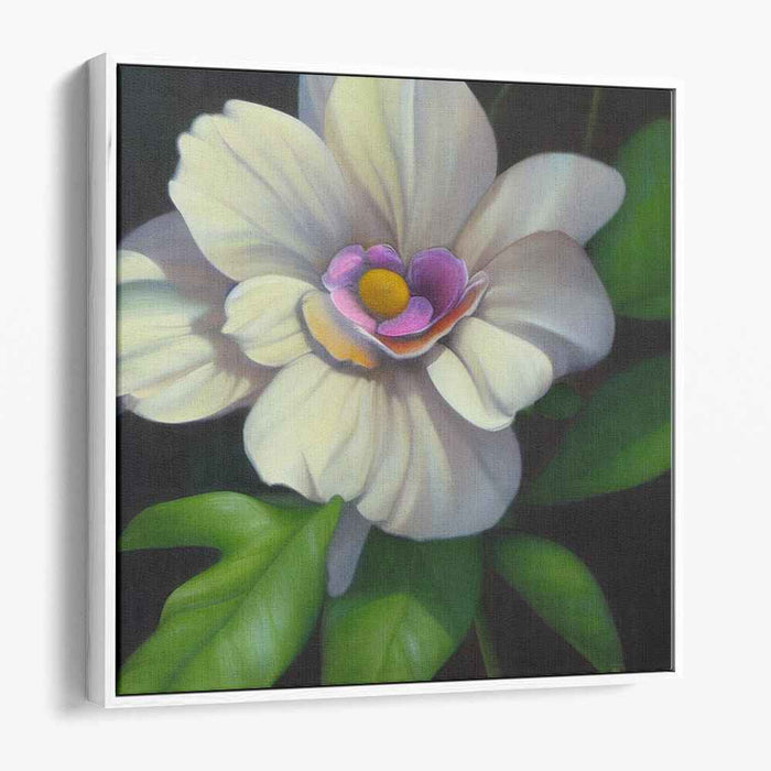 Elegant Magnolia: Realistic Floral Canvas Art Print