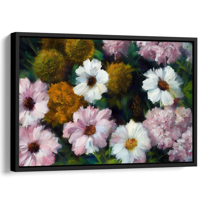 Whispering Blooms Earth Symphony: Lush Garden Impressionist Canvas Art Print