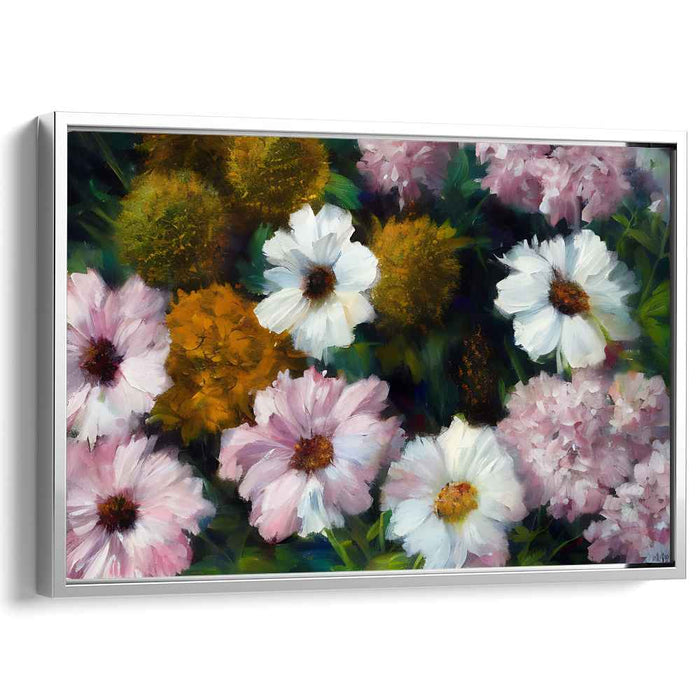 Whispering Blooms Earth Symphony: Lush Garden Impressionist Canvas Art Print