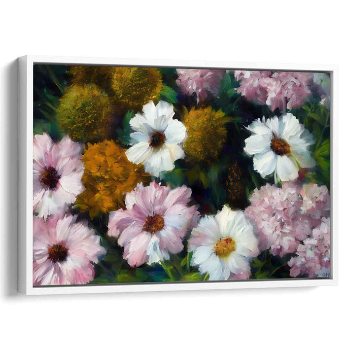 Whispering Blooms Earth Symphony: Lush Garden Impressionist Canvas Art Print