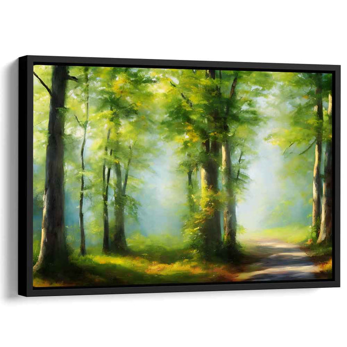 Love Among Trees: Romantic Forest Pathway Canvas Art Print