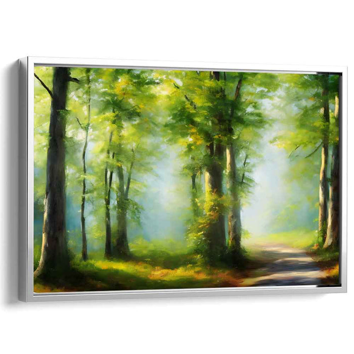 Love Among Trees: Romantic Forest Pathway Canvas Art Print