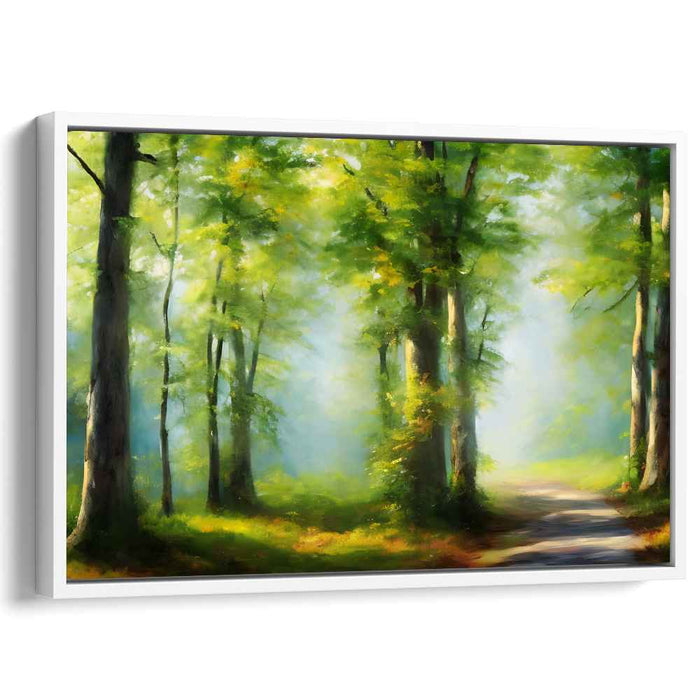 Love Among Trees: Romantic Forest Pathway Canvas Art Print