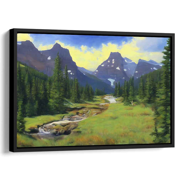 Whispers Of Nature's Elegance: Lush Landscape and Serene Streams Canvas Art