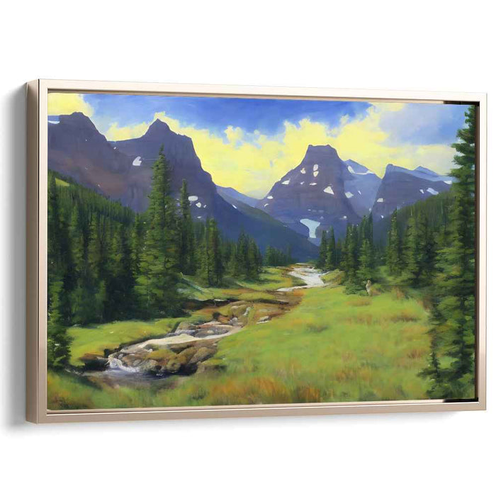 Whispers Of Nature's Elegance: Lush Landscape and Serene Streams Canvas Art