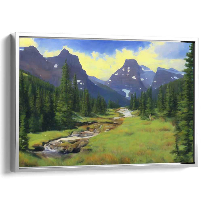 Whispers Of Nature's Elegance: Lush Landscape and Serene Streams Canvas Art