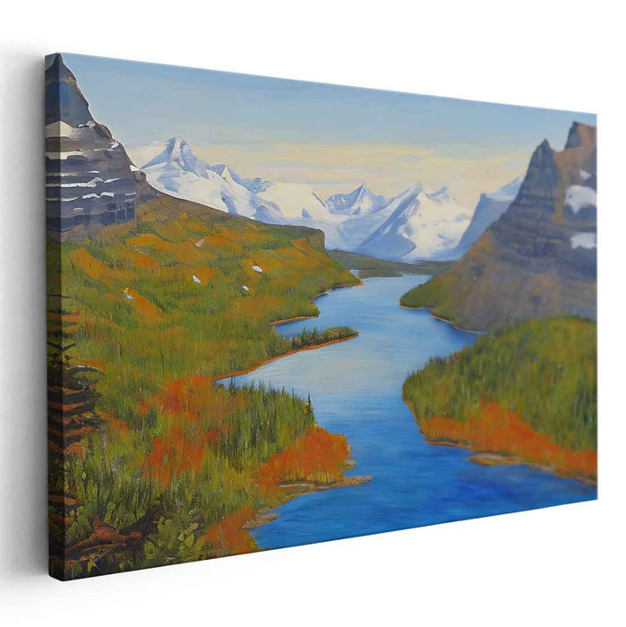 Tranquil Horizon Whisper: Serene Landscape Canvas Art Print