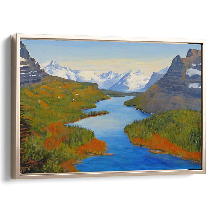 Tranquil Horizon Whisper: Serene Landscape Canvas Art Print