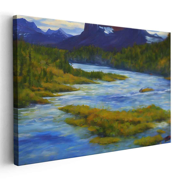 Zenith Peak Sanctuary: Serene Mountain Landscape Canvas Art Print
