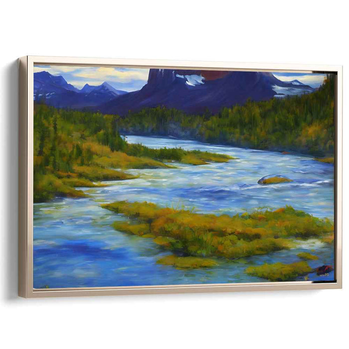 Zenith Peak Sanctuary: Serene Mountain Landscape Canvas Art Print