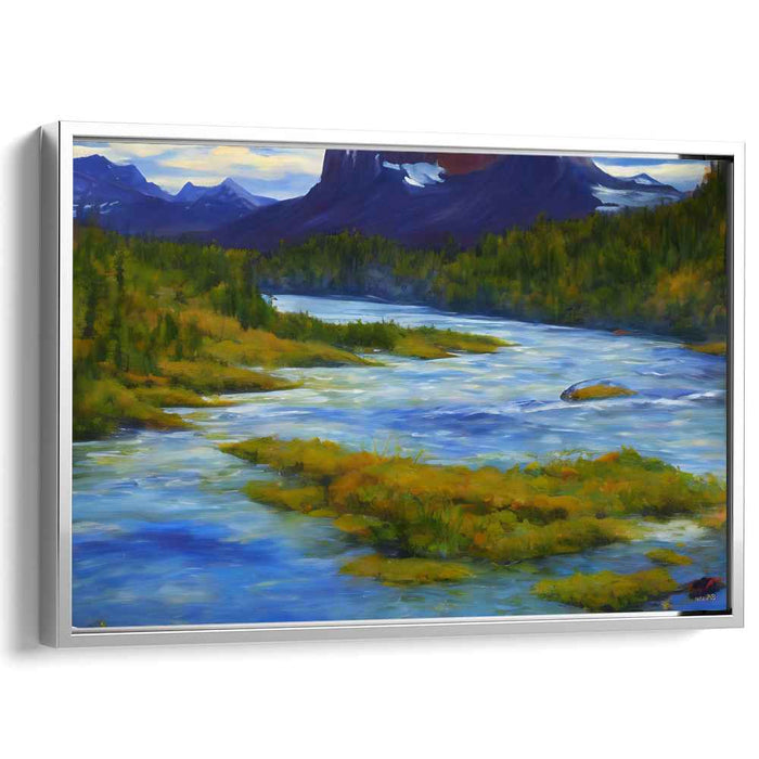 Zenith Peak Sanctuary: Serene Mountain Landscape Canvas Art Print