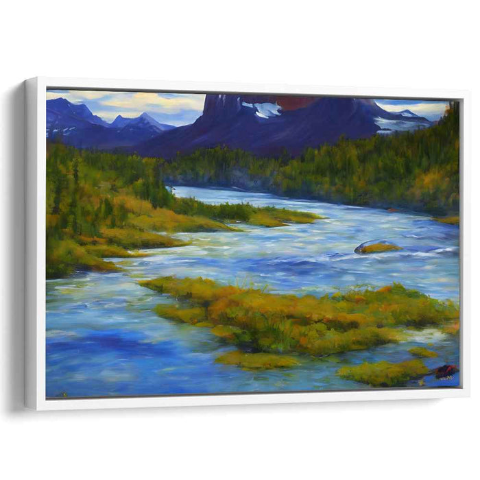 Zenith Peak Sanctuary: Serene Mountain Landscape Canvas Art Print