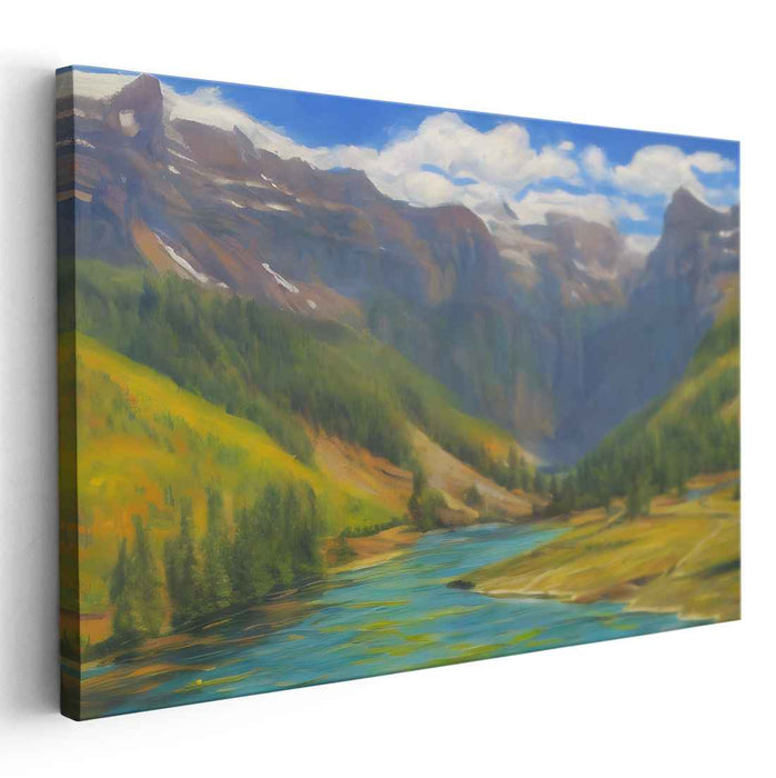 Tranquil Echoes in Canvas Melodies: Serene Landscape Canvas Art Print