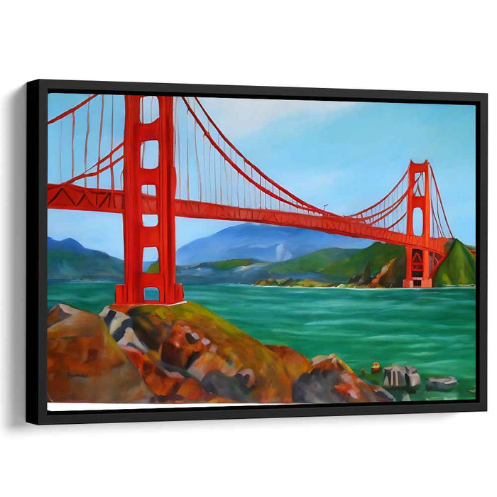 Gatekeeper's Realm: Vibrant Landscape Canvas Art of Golden Gate