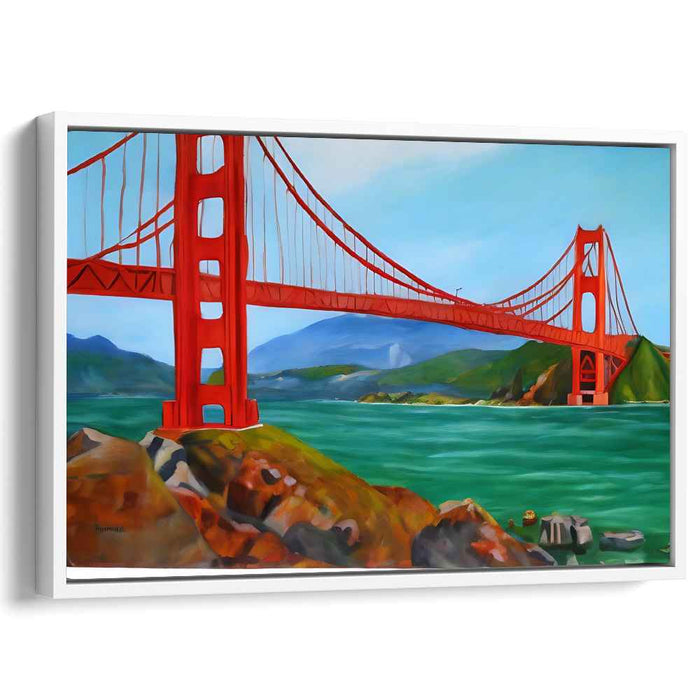 Gatekeeper's Realm: Vibrant Landscape Canvas Art of Golden Gate