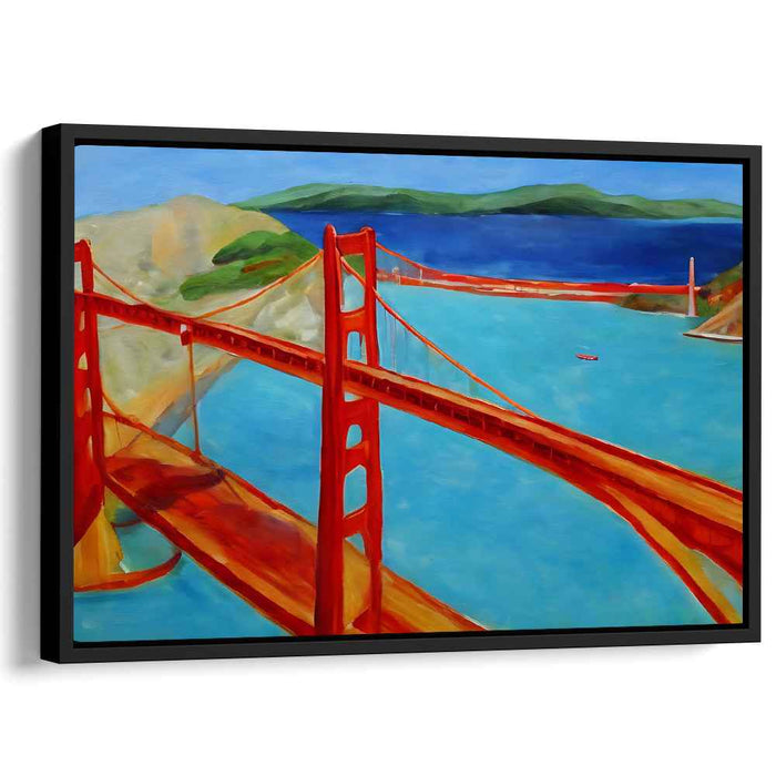 Majestic View: Golden Gate Bridge in Bold Colors Canvas Art Print