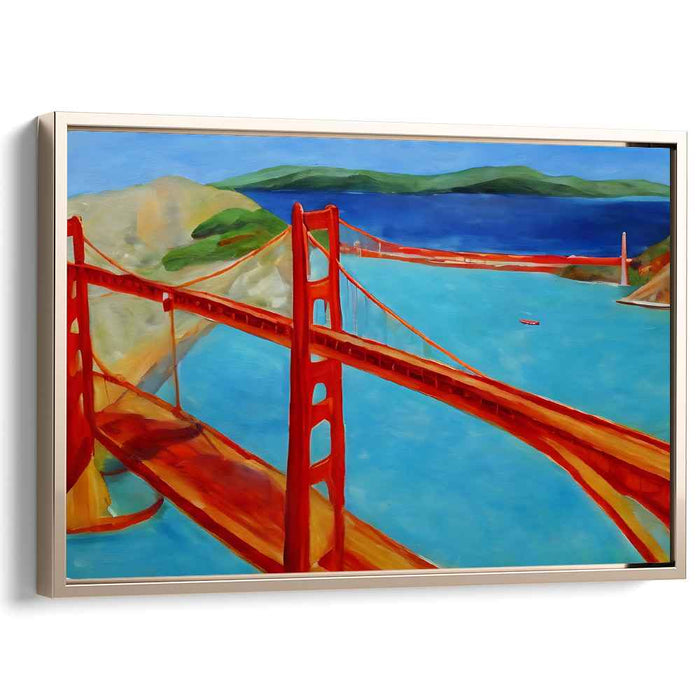 Majestic View: Golden Gate Bridge in Bold Colors Canvas Art Print