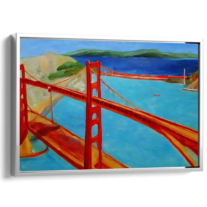 Majestic View: Golden Gate Bridge in Bold Colors Canvas Art Print
