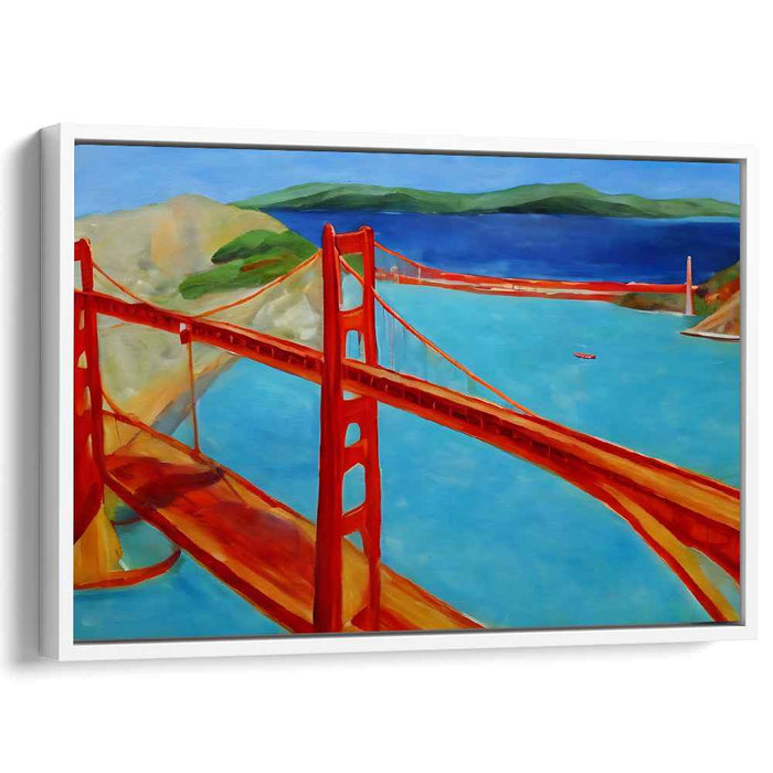 Majestic View: Golden Gate Bridge in Bold Colors Canvas Art Print