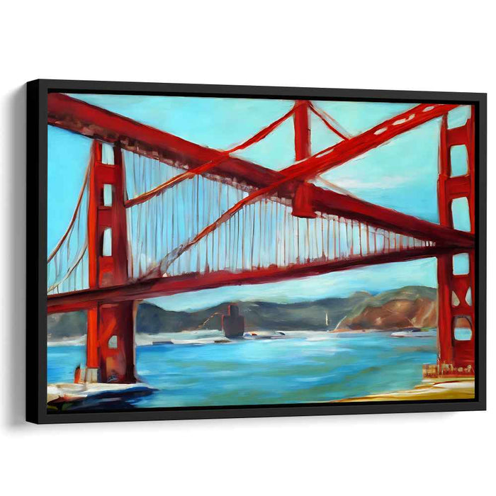 Surreal Beam Crossing: Realistic Impressionist Bridge Canvas Art Print