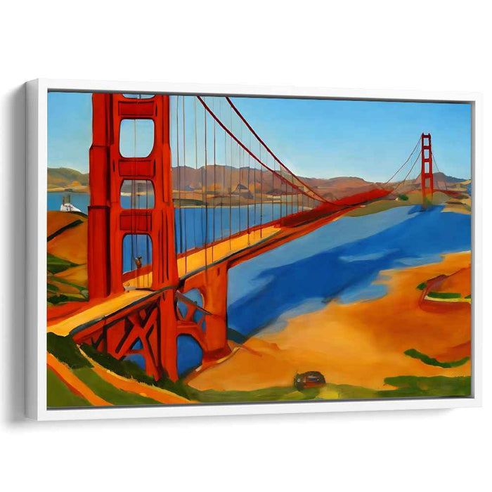 Urban Spectrum Bursting Through: Vibrant San Francisco Bridge Canvas Art Print