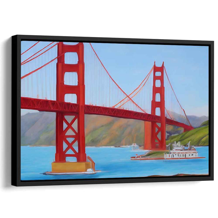 Brushstrokes of Reality: Realistic Bridge and Landscape Canvas Art Print