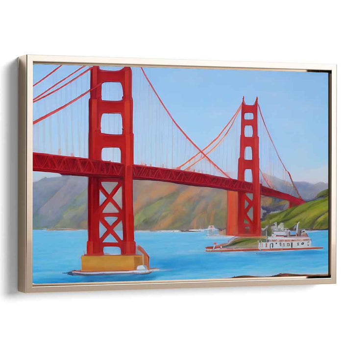 Brushstrokes of Reality: Realistic Bridge and Landscape Canvas Art Print