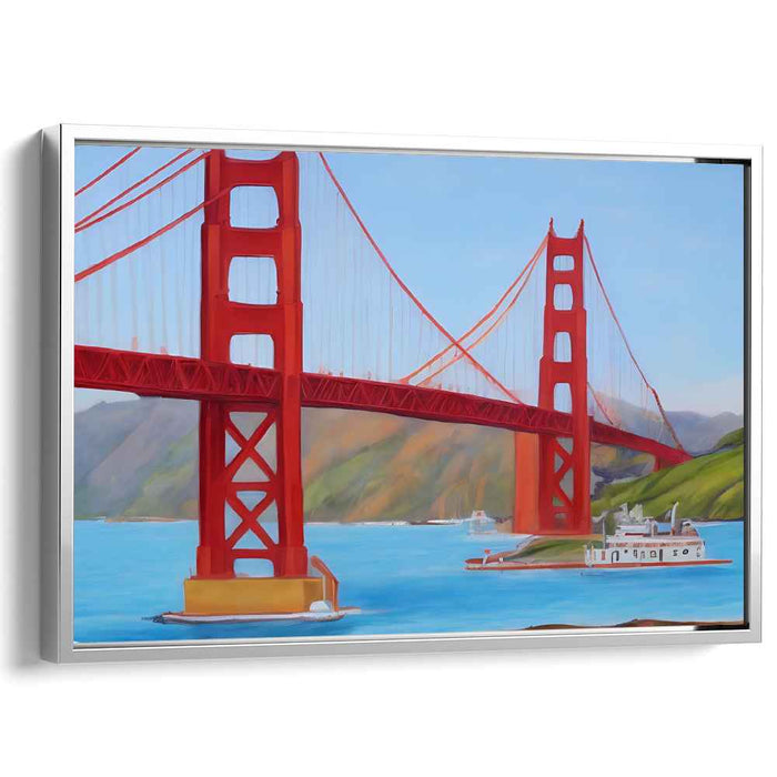 Brushstrokes of Reality: Realistic Bridge and Landscape Canvas Art Print